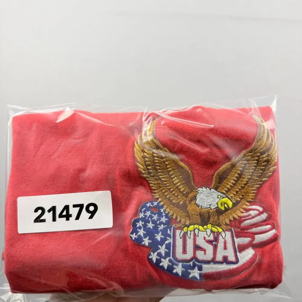 USA Eagle Sleeveless T-Shirt Youth Large Patriotic Red